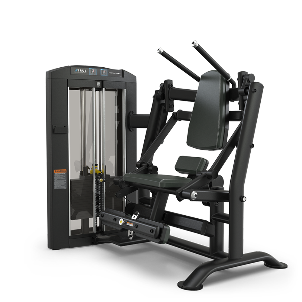 A black, commercial-grade leg press machine with padded seat and backrest, weight stack, and handles, designed for strength training in a gym setting.