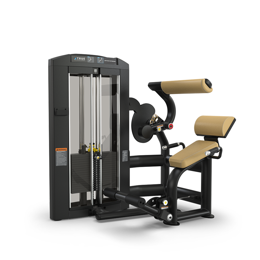 A black and beige commercial gym machine with padded seat and armrests, weight stack, and handles, designed for arm curl exercises against adjustable resistance.